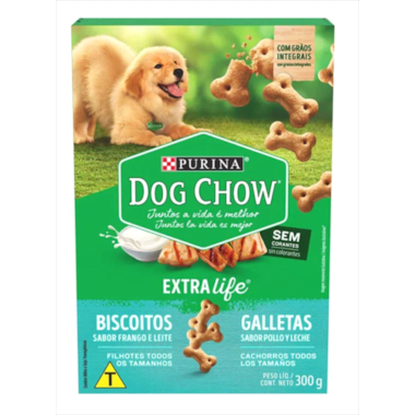 Biscoito Dog Chow Extralife Frango Integral Júnior Cães Filhotes 300g