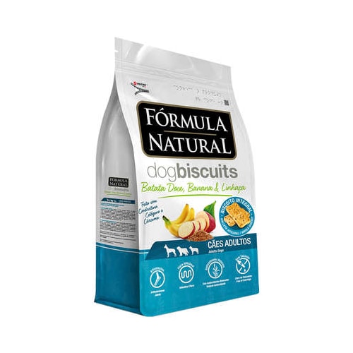 Biscoito Formula Natural Batata Doce Cães Adultos Raças Medias 250g