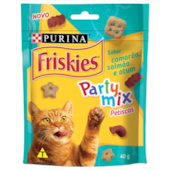 Biscoito Friskies Party Mix Camarão, Salmão e Atum Gatos 40g