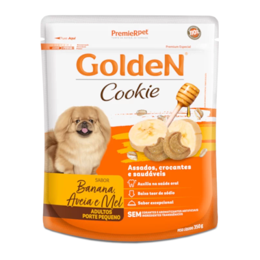 Biscoito Golden Cookie Banana, Aveia e Mel Cães Adultos Raças Pequenas 350g
