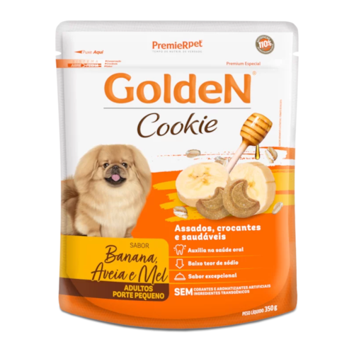 Biscoito Golden Cookie Banana, Aveia e Mel Cães Adultos Raças Pequenas 350g