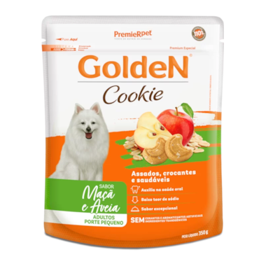 Biscoito Golden Cookie Maçã, Aveia Cães Adultos Raças Pequenas 350g