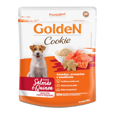 Biscoito Golden Cookie Salmão e Quinoa Cães Adultos Raças Pequenas 350g