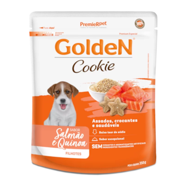 Biscoito Golden Cookie Salmão e Quinoa Cães Filhotes 350g
