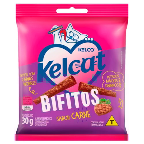 Biscoito Kelcat Bifitos Carne Gatos 30g