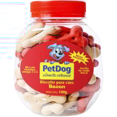 Biscoito Pet Dog Bacon Cães 180g