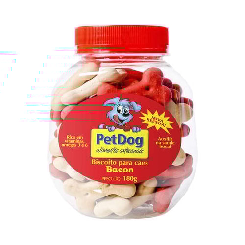 Biscoito Pet Dog Bacon Cães 180g