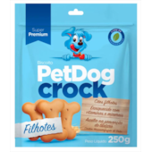 Biscoito Pet Dog Crock Leite Integral Cães Filhotes 250g