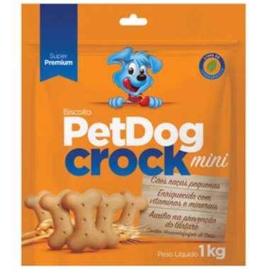 Biscoito Pet Dog Crock Mini Cães Raças Pequenas 1kg