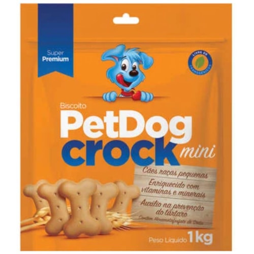 Biscoito Pet Dog Crock Mini Cães Raças Pequenas 1kg