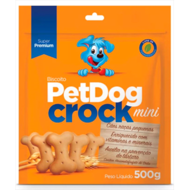 Biscoito Pet Dog Crock Mini Cães Raças Pequenas 500g