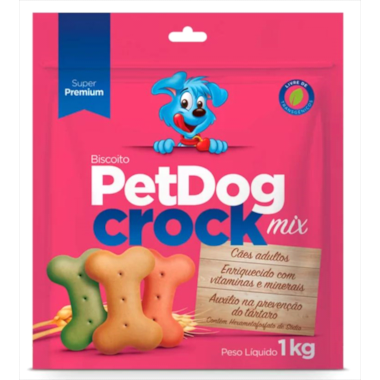 Biscoito Pet Dog Crock Mix Cães 1kg