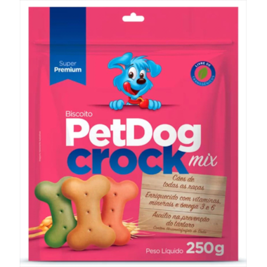 Biscoito Pet Dog Crock Mix Cães 250g