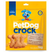 Biscoito Pet Dog Crock Tradicional Cães Raças Medias e Grandes 1kg