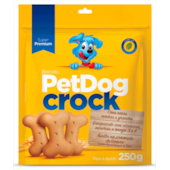 Biscoito Pet Dog Crock Tradicional Cães Raças Medias e Grandes 250g