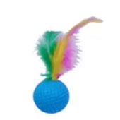 Brinquedo American Pets Bola com Pena Colorida Gatos
