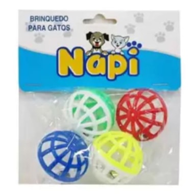 Brinquedo Napi Bola com Guizo Mini com 4 Unidades