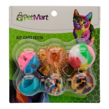 Brinquedo Petmart Festa Gatos com 6 Unidades