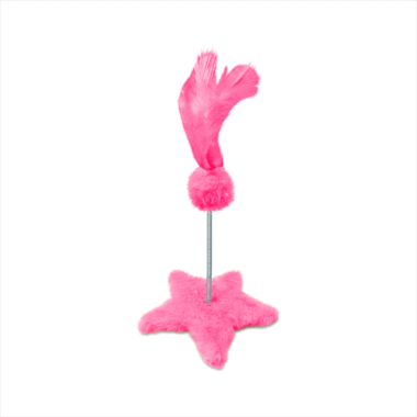 Brinquedo São Pet Estrela com Mola Gato Rosa