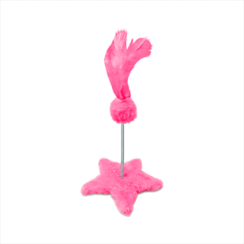 Brinquedo São Pet Estrela com Mola Gato Rosa
