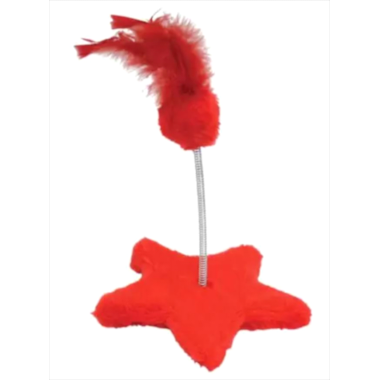 Brinquedo São Pet Estrela com Mola Gato Vermelho