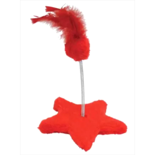 Brinquedo São Pet Estrela com Mola Gato Vermelho