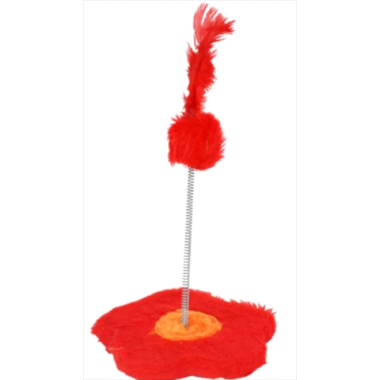 Brinquedo São Pet Flor com Mola Gato Vermelho