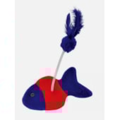 Brinquedo São Pet Peixinho com Mola Gato Azul e Vermelho