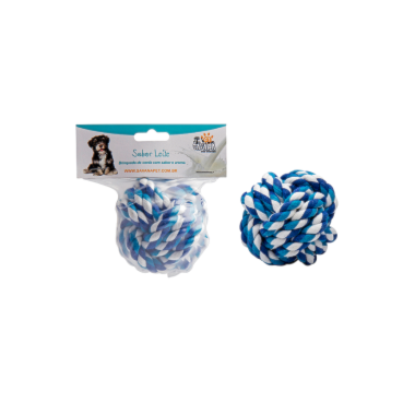 Brinquedo Savana Corda Bola Azul - Leite
