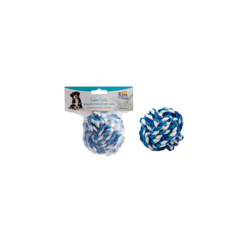 Brinquedo Savana Corda Bola Azul - Leite