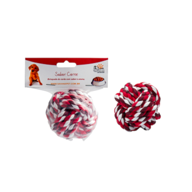 Brinquedo Savana Corda Bola Vermelha - Carne