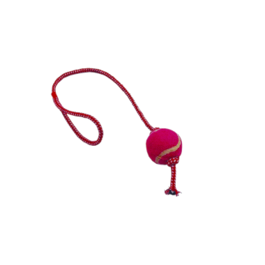 Brinquedo Savana Corda com Puxador e Bola de Tênis Rosa
