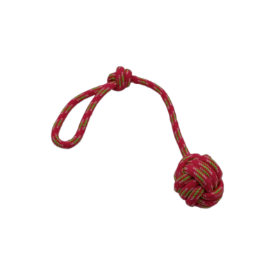 Brinquedo Savana Corda Nó com Bola Rosa