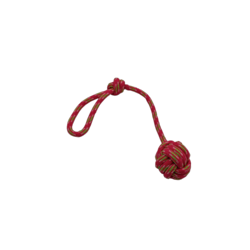 Brinquedo Savana Corda Nó com Bola Rosa