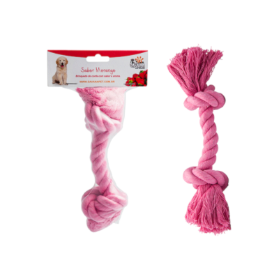 Brinquedo Savana Corda Nó Rosa - Morango