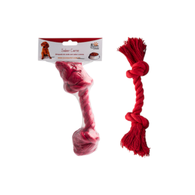 Brinquedo Savana Corda Nó Vermelho - Carne
