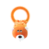 Brinquedo Savana Pelúcia Esquilo com Mordedor Laranja Sonoro