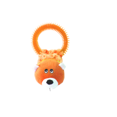 Brinquedo Savana Pelúcia Esquilo com Mordedor Laranja Sonoro