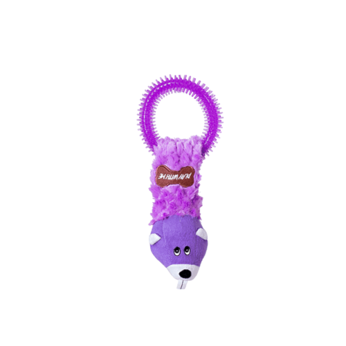 Brinquedo Savana Pelúcia Esquilo com Mordedor Roxo Sonoro