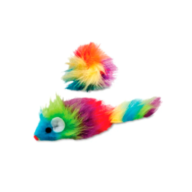 Brinquedo Savana Pelúcia Ratinho Arco-íris Gatos