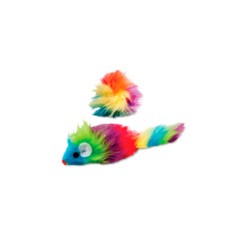 Brinquedo Savana Pelúcia Ratinho Arco-íris Gatos