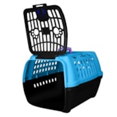 Caixa de Transporte Club Pet Confort Azul Claro com Preto N2