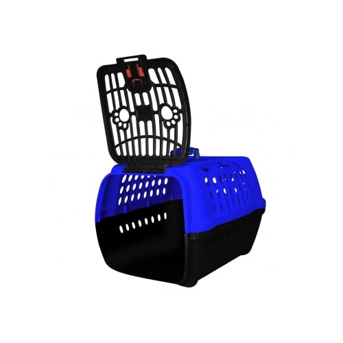 Caixa de Transporte Club Pet Confort Azul Escuro com Preto N2