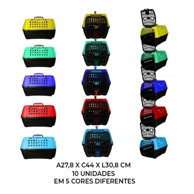 Caixa de Transporte Club Pet Confort N1 - Kit 10 unidades
