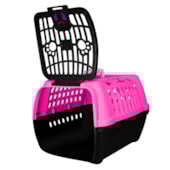 Caixa de Transporte Club Pet Confort Rosa com Preto N2