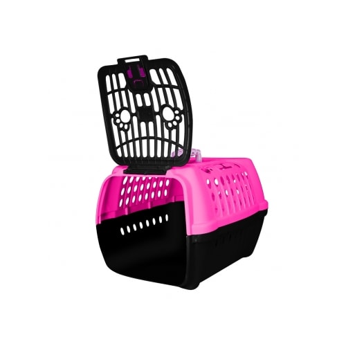 Caixa de Transporte Club Pet Confort Rosa com Preto N2