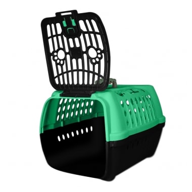 Caixa de Transporte Club Pet Confort Verde com Preto N2