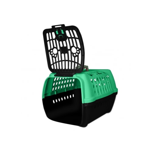 Caixa de Transporte Club Pet Confort Verde com Preto N2