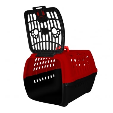 Caixa de Transporte Club Pet Confort Vermelho com Preto N2