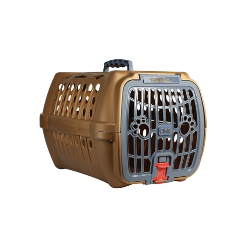 Caixa de Transporte Club Pet Goldmaxx Dourado e Chumbo N1